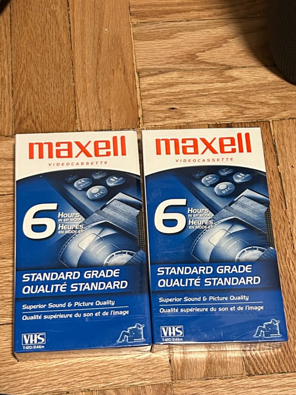 2 Brand New Sealed Maxwell Blank VHS Cassette Tapes 6 Hrs T-120
